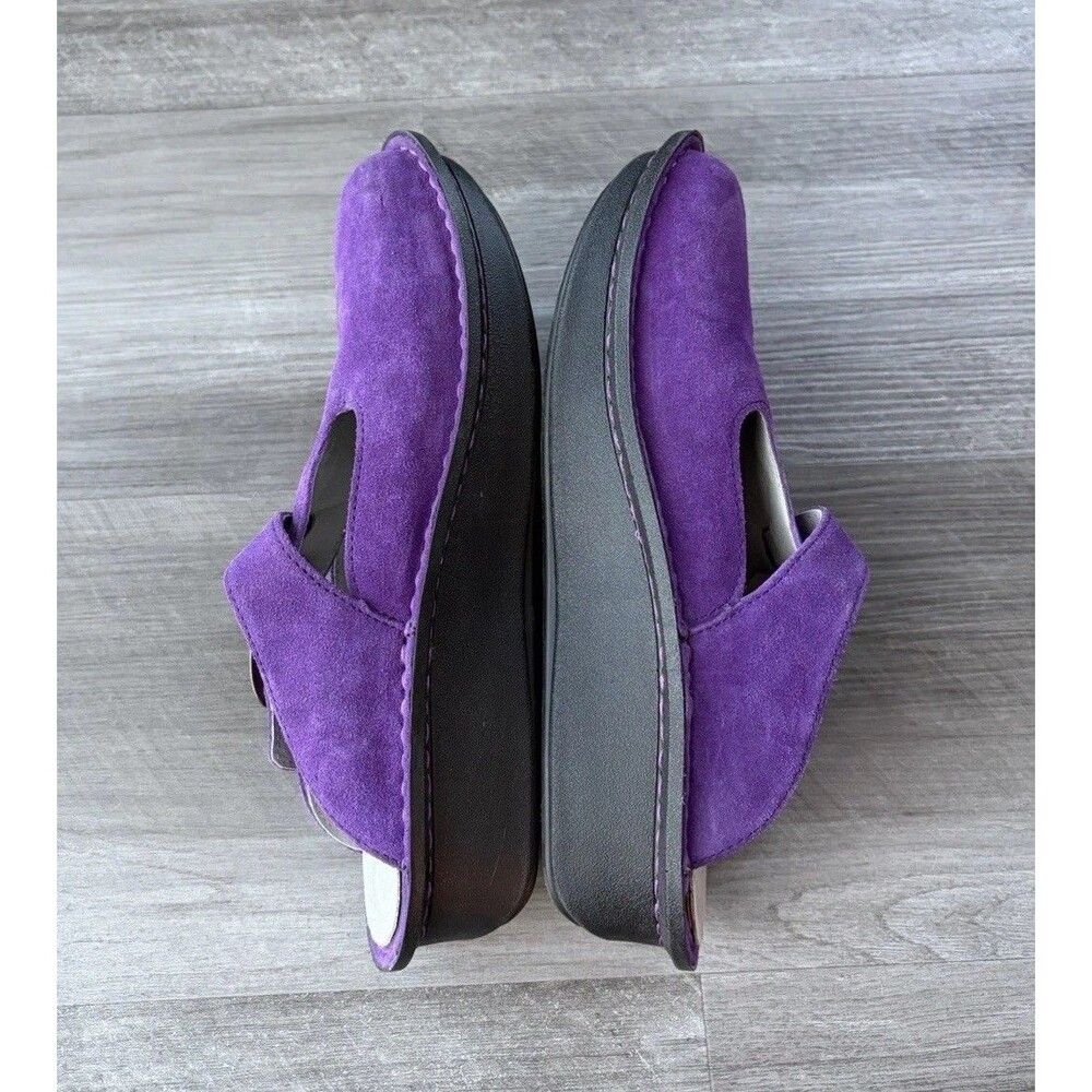 Alegria Classic Clog Deep Amethyst Purple Suede Shoes Size 38 Comfort Slip On 8 - Picture 9 of 9